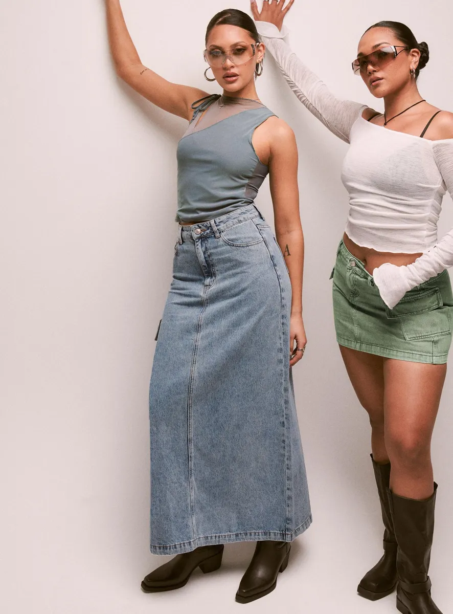 McGuane Denim Midi Skirt Petite sold by Princess Polly