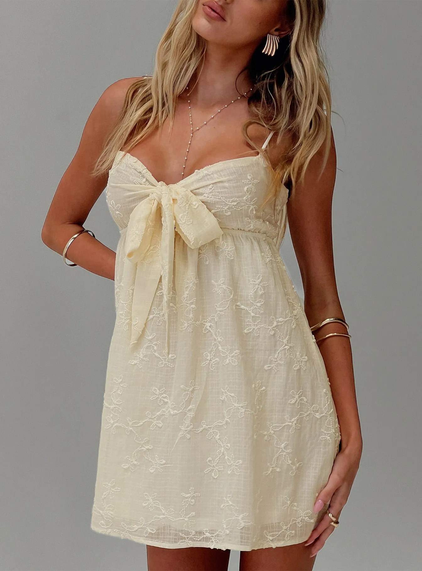 Granno Mini Dress Lemon sold by Princess Polly