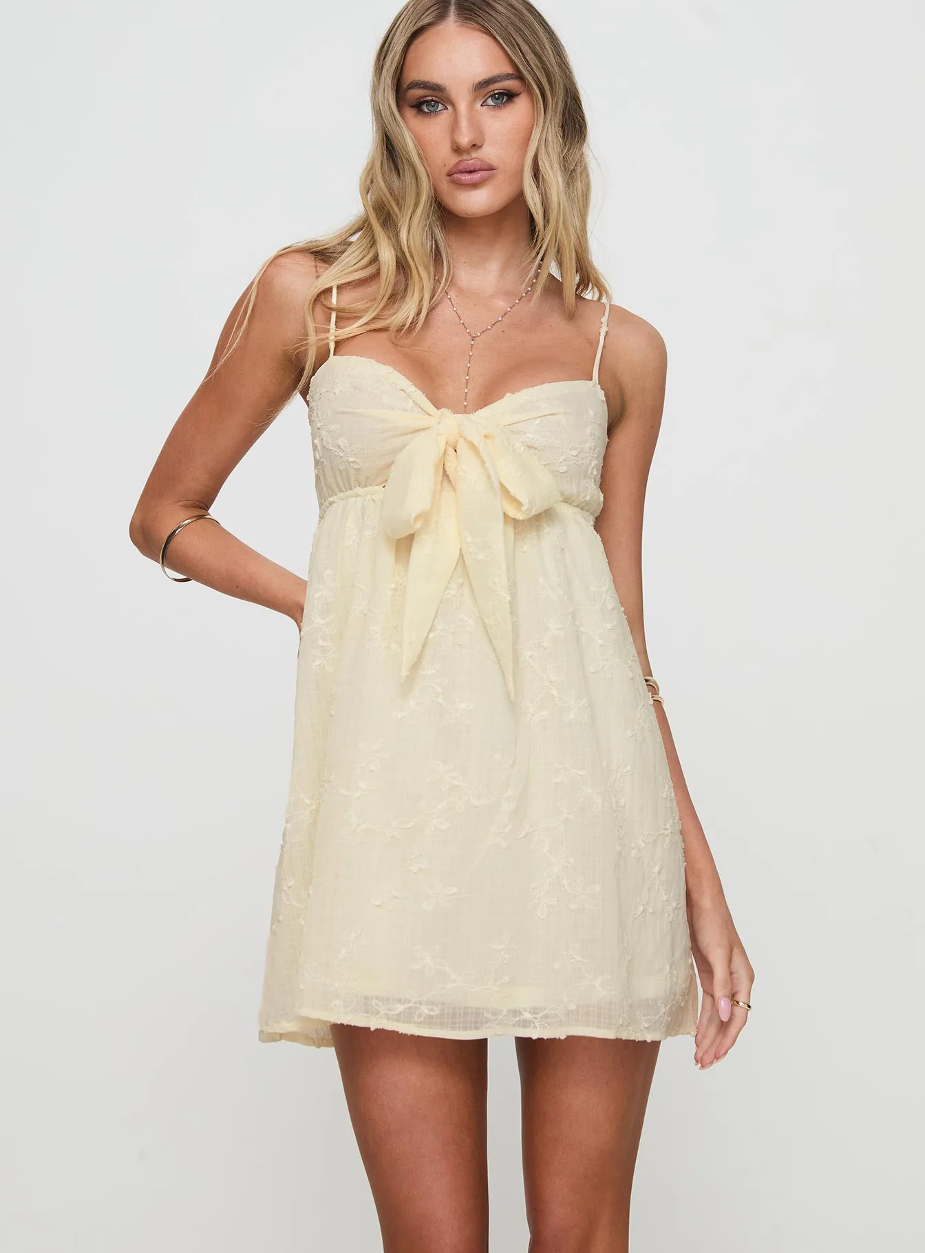 Granno Mini Dress Lemon sold by Princess Polly product image thumbnail 2