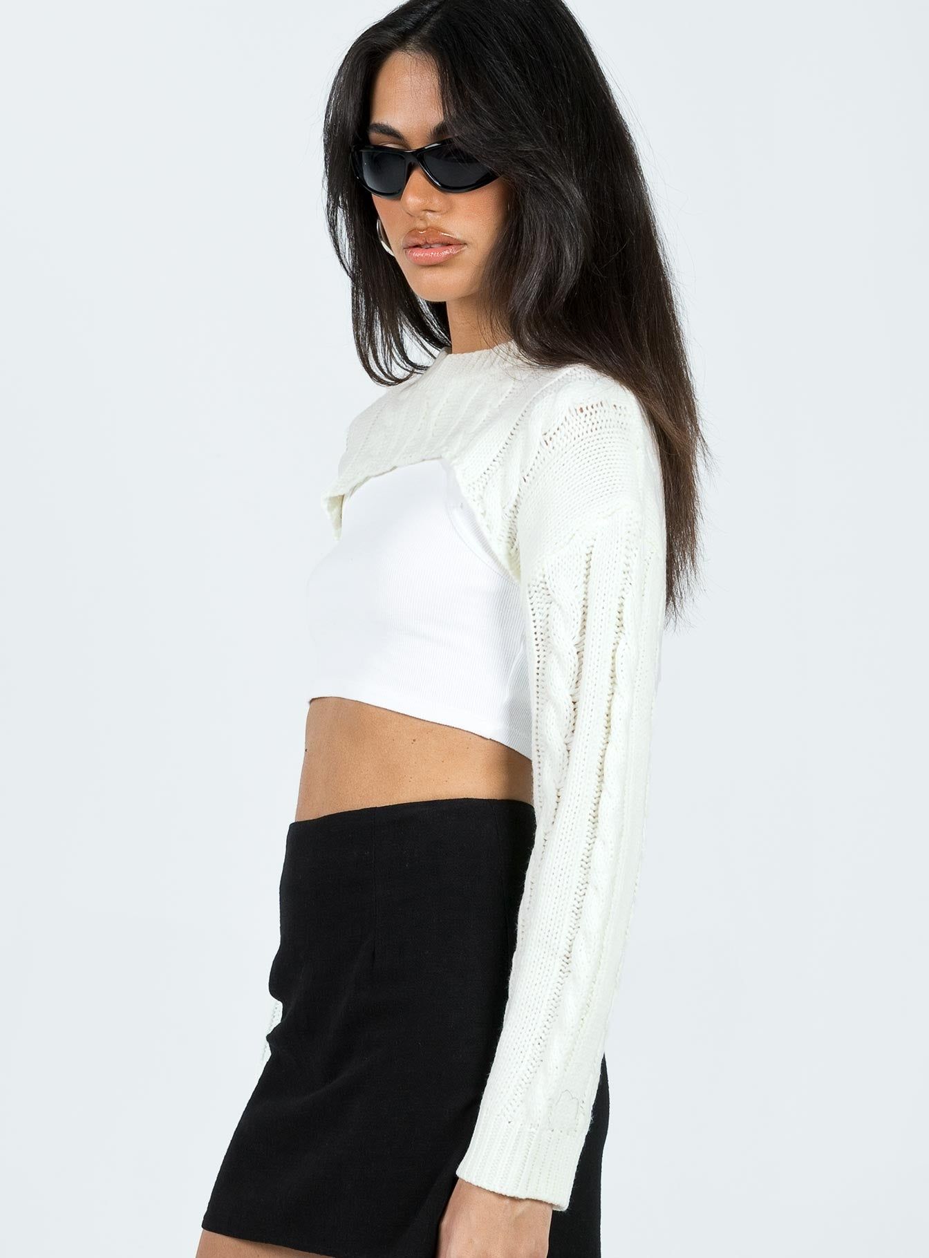 Sandwell Cropped Sweater White sold by Princess Polly product image thumbnail 4