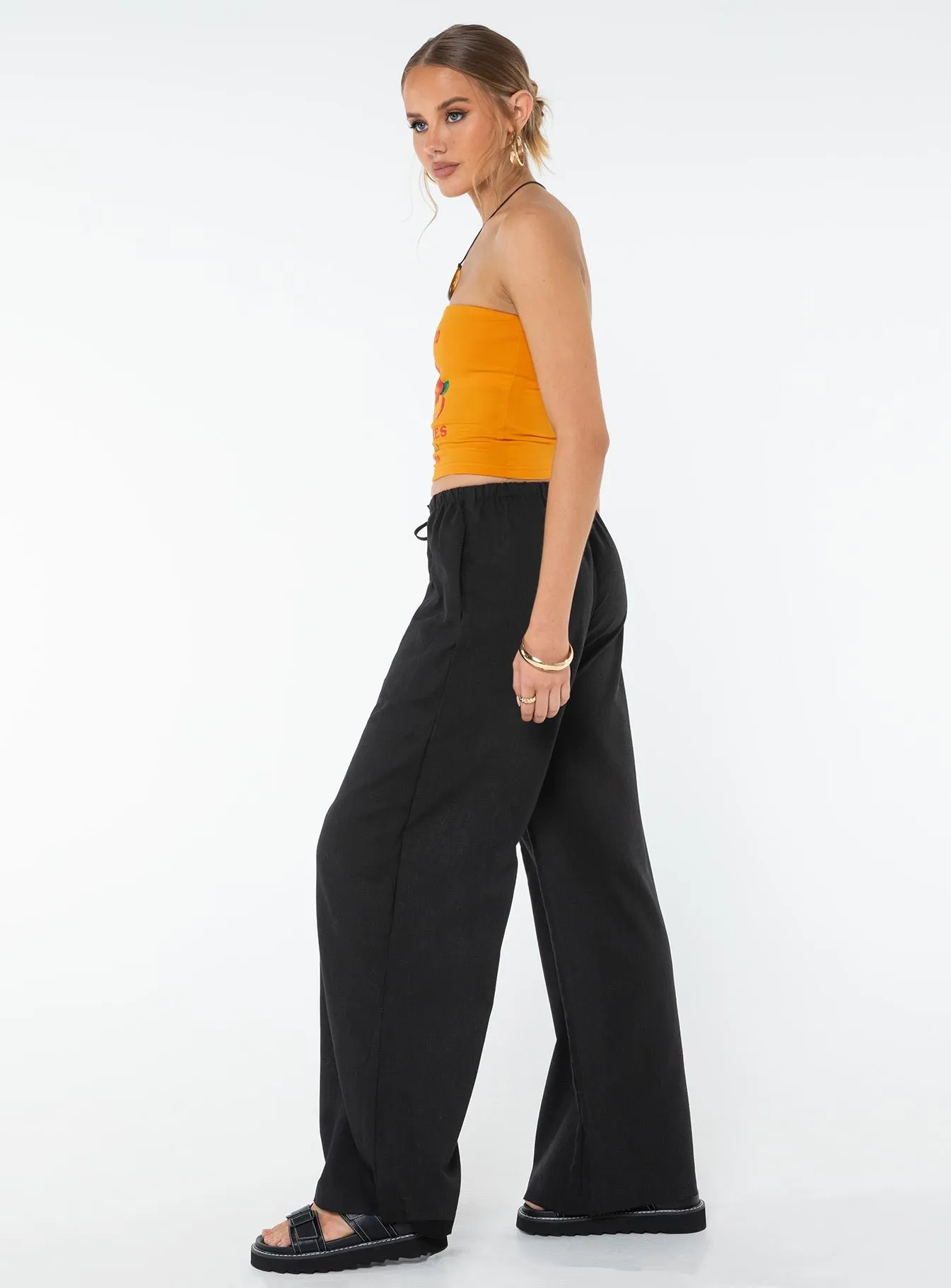 Ogilvie Linen Blend Pants Black sold by Princess Polly product image thumbnail 4