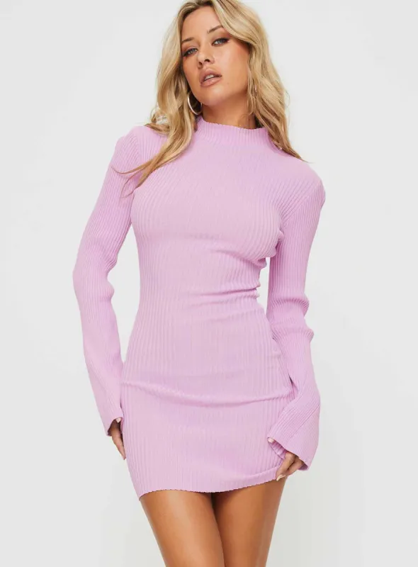 Bellimo Long Sleeve Mini Dress Pink sold by Princess Polly