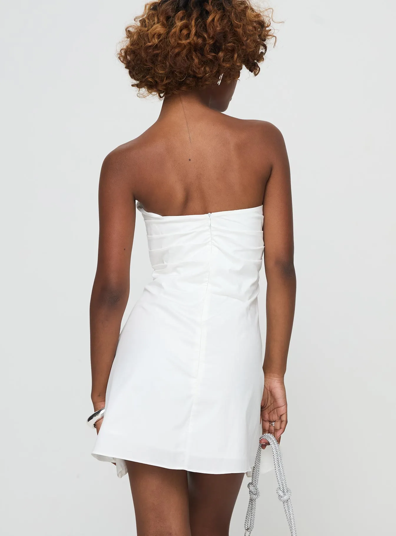 Bradwell Strapless Mini Dress White sold by Princess Polly product image thumbnail 5