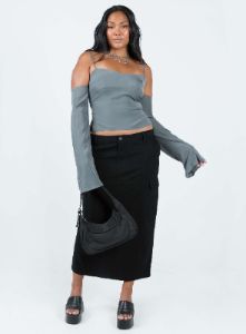 Motel Widya Skirt Panama Black sold by Princess Polly