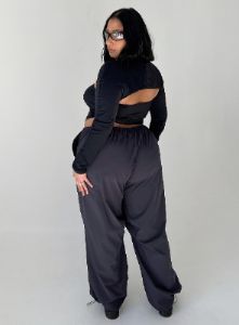 Snow Parachute Pants Slate Curve sold by Princess Polly