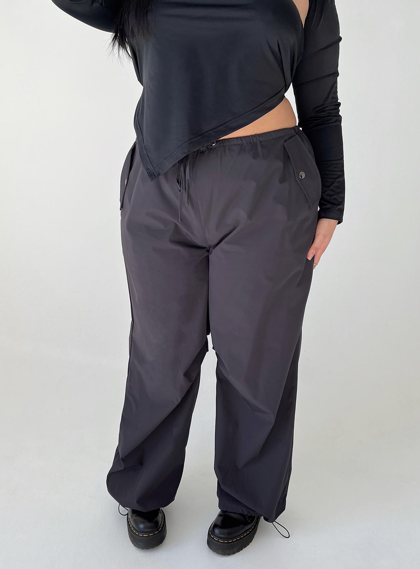Snow Parachute Pants Slate Curve sold by Princess Polly