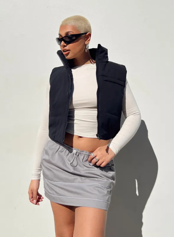 Kirby Puffer Vest Black sold by Princess Polly