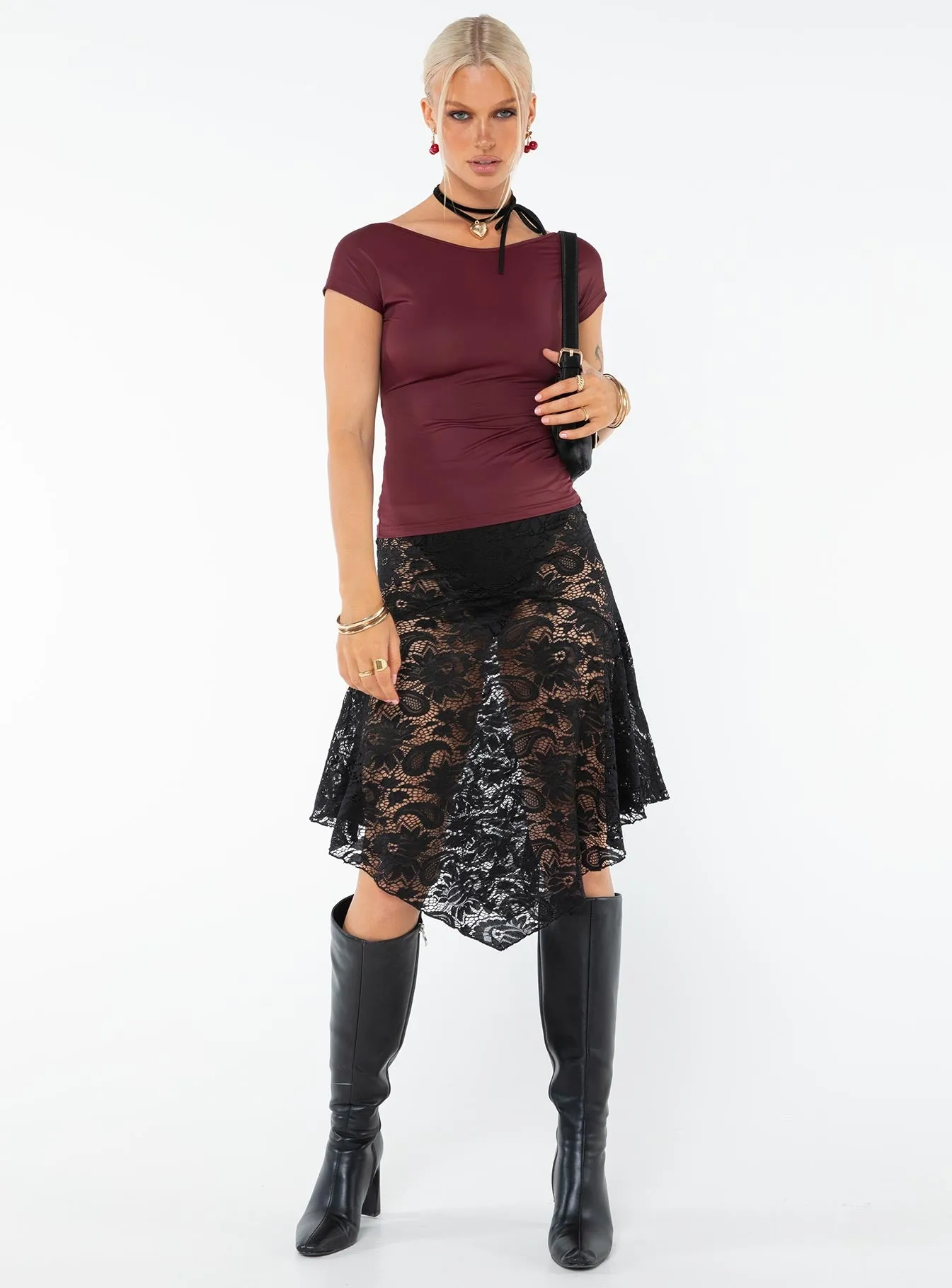 Rosalinda Top Wine sold by Princess Polly product image thumbnail 3