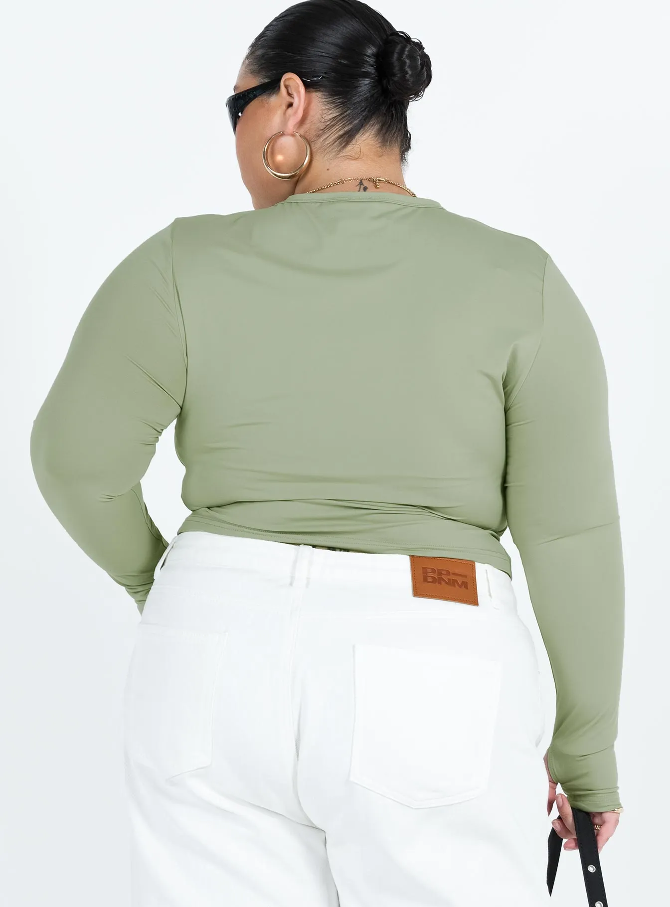 Farro Long Sleeve Top Sage Curve sold by Princess Polly product image thumbnail 4
