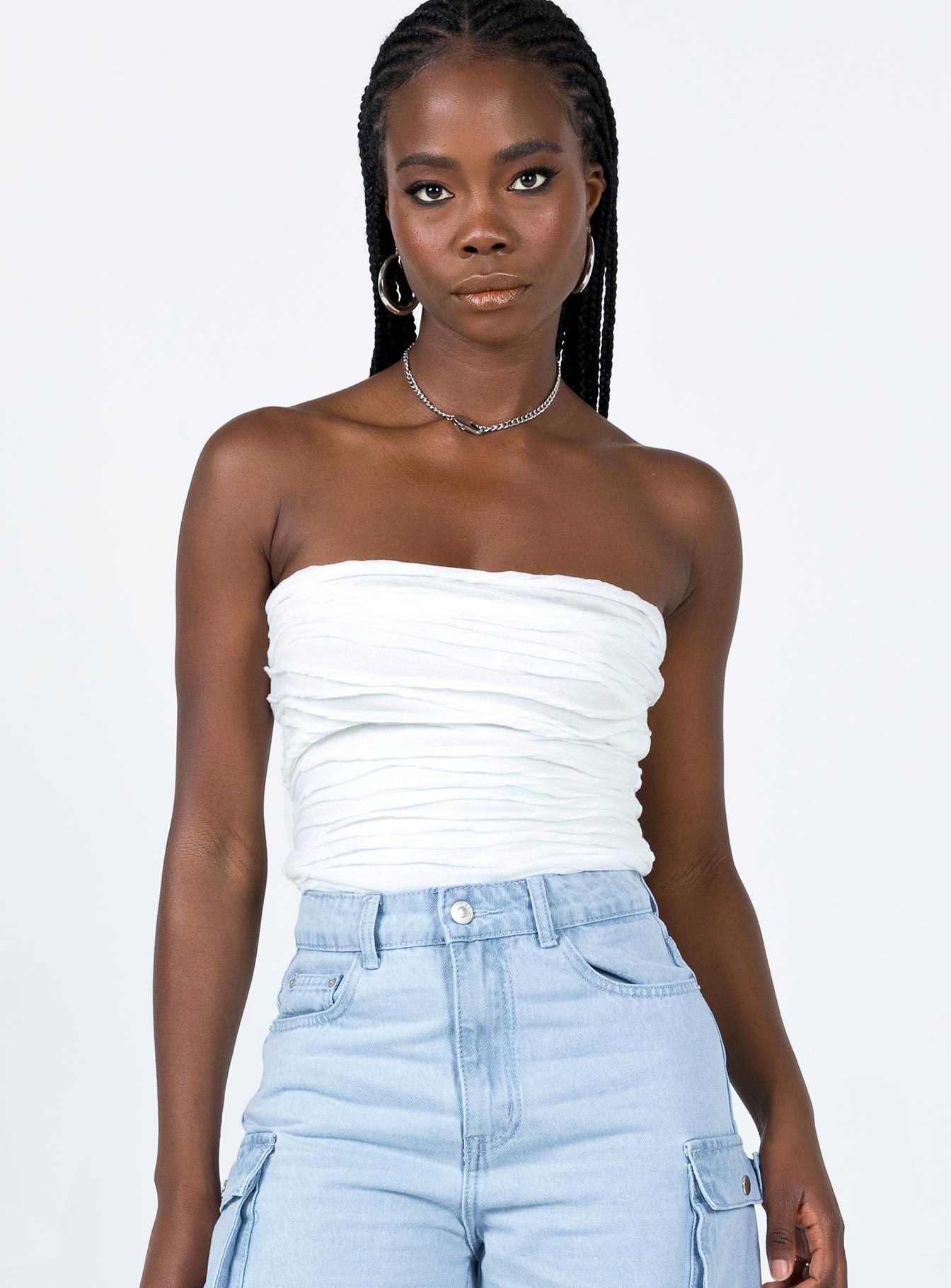 Cecile Strapless Top White sold by Princess Polly product image thumbnail 2