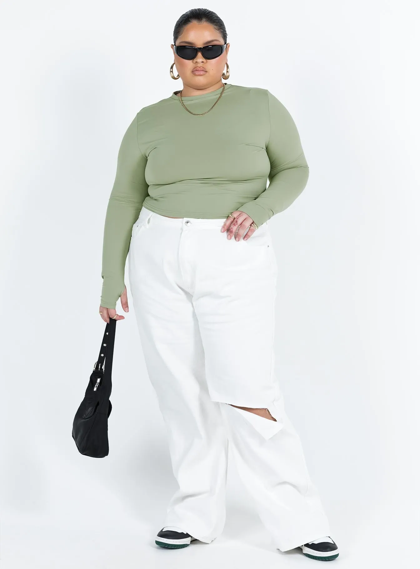 Farro Long Sleeve Top Sage Curve sold by Princess Polly product image thumbnail 2