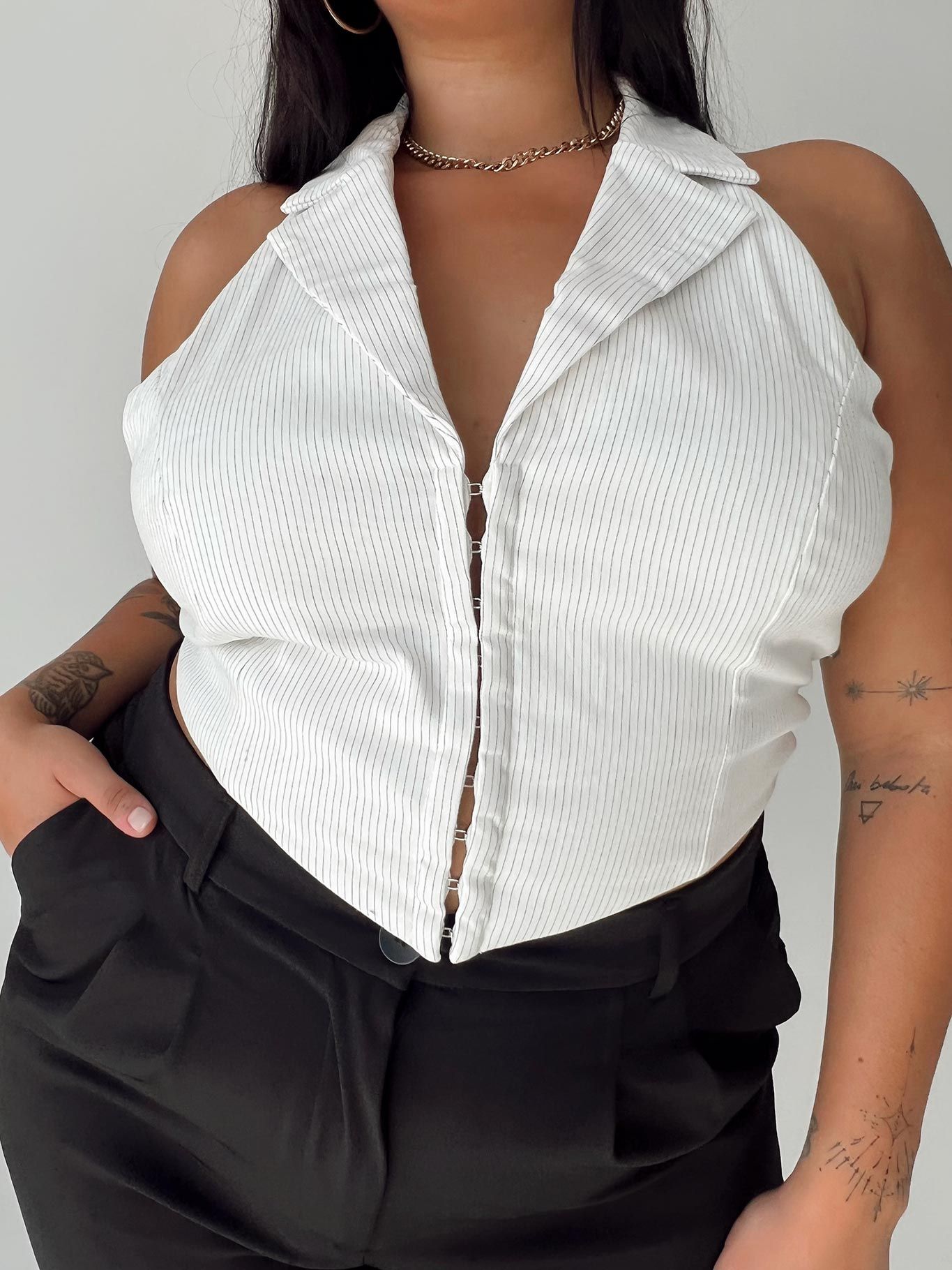 Everest Vest Top White Curve sold by Princess Polly