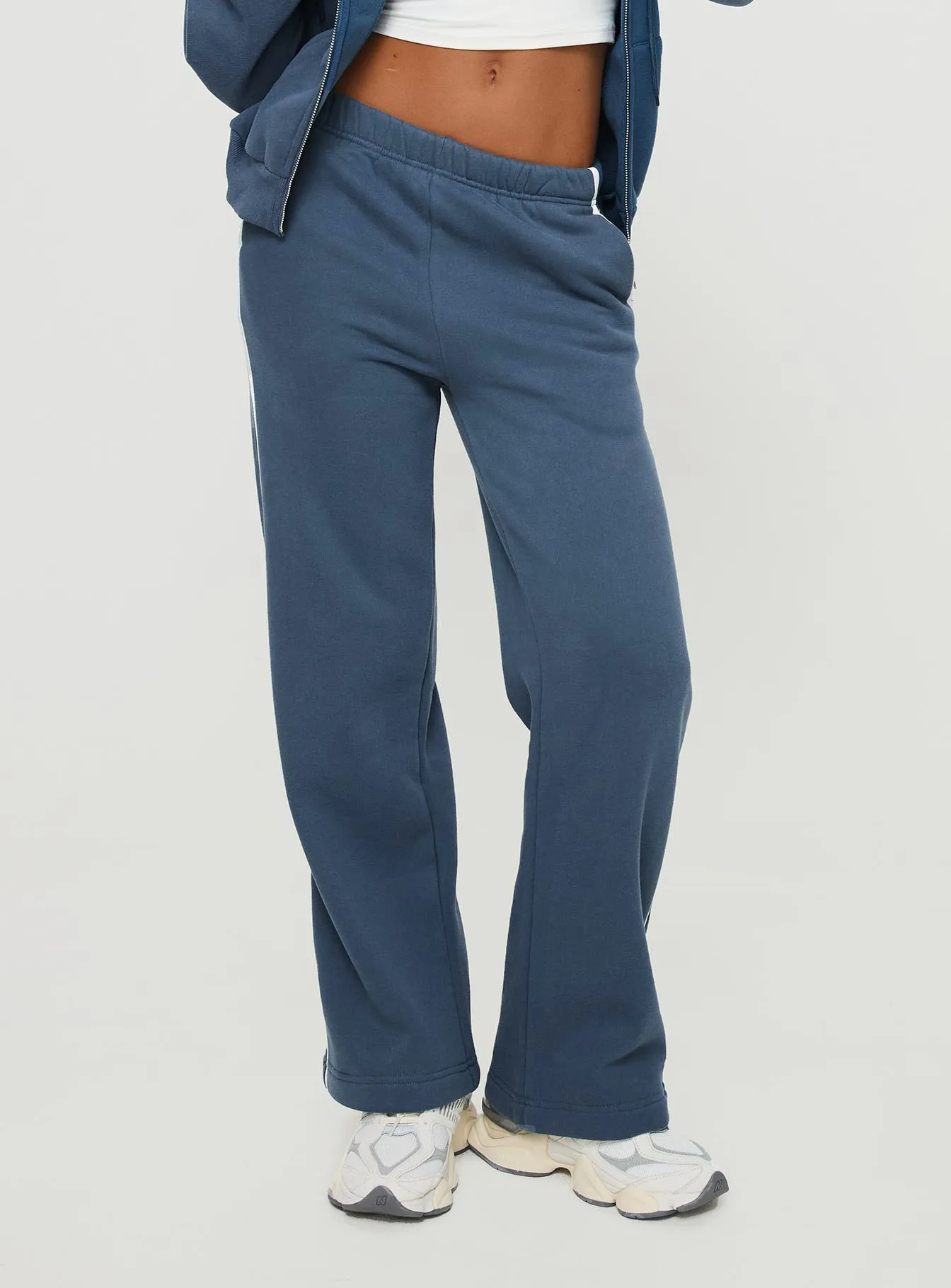 Skiller Side Stripe Track Pants Navy sold by Princess Polly product image thumbnail 2