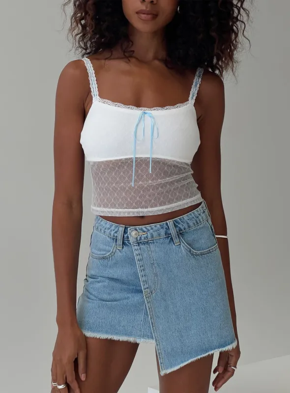 Tadeo Lace Cami Top White sold by Princess Polly