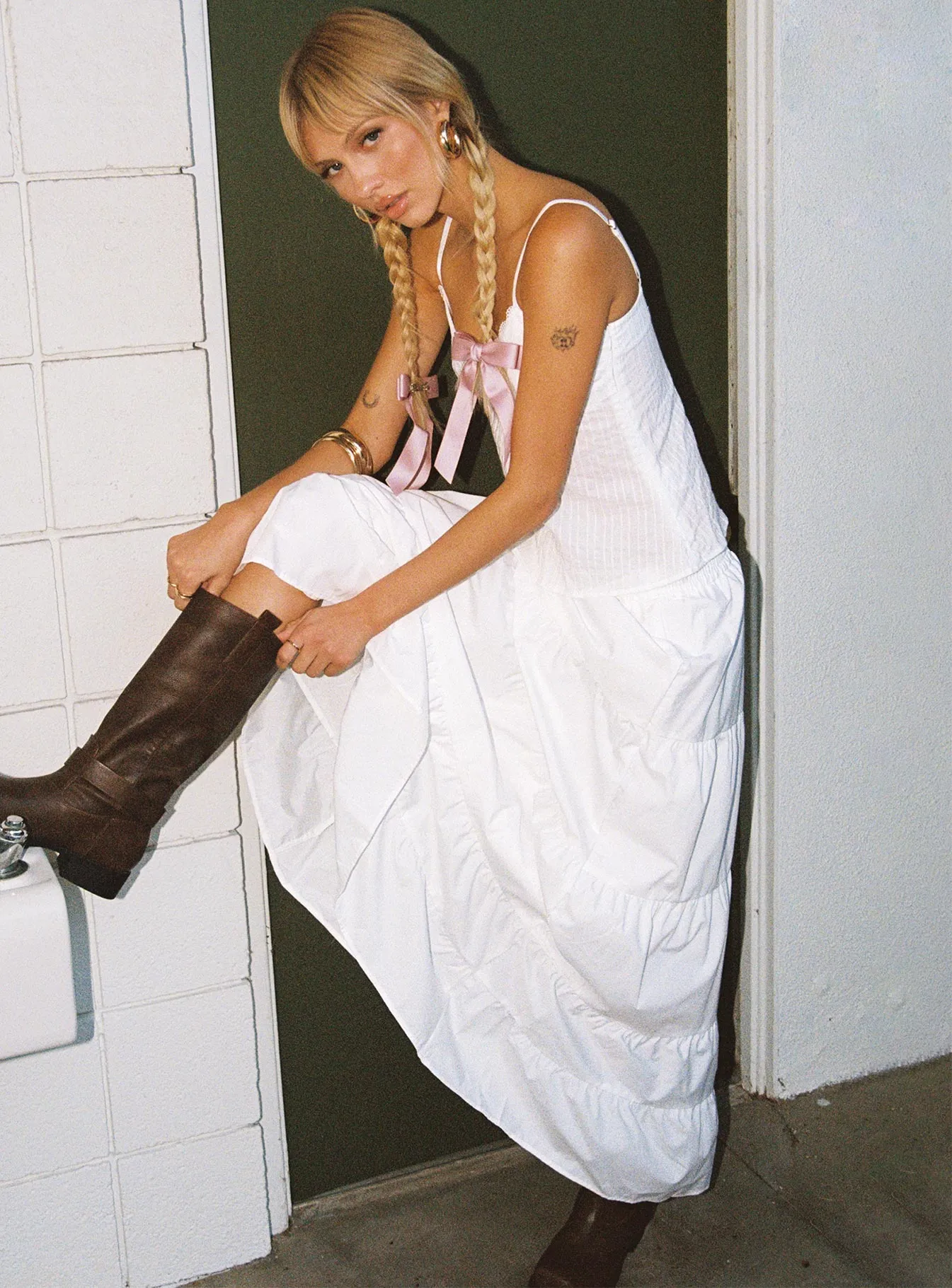 Garden Party Maxi Skirt White sold by Princess Polly product image thumbnail 2