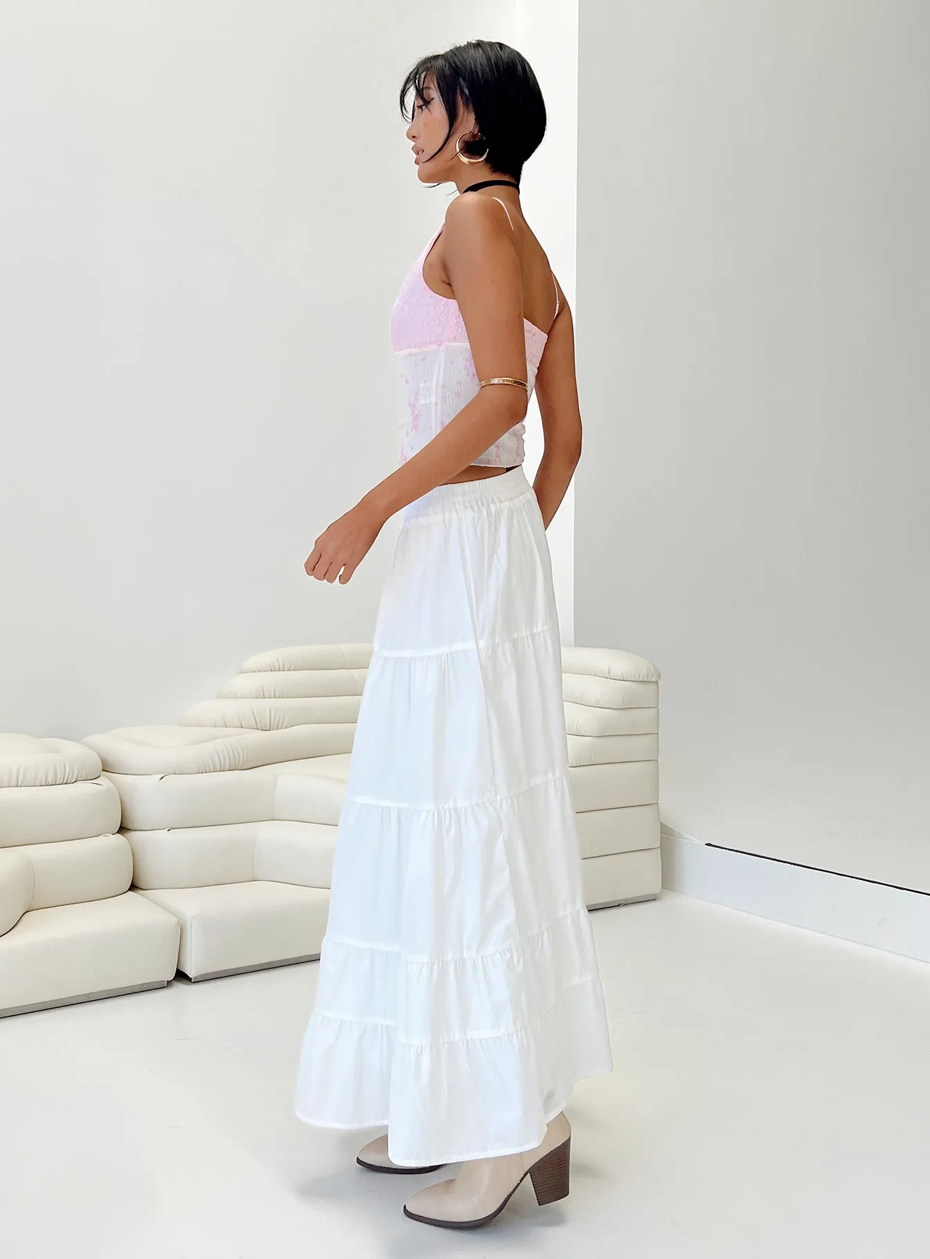 Garden Party Maxi Skirt White sold by Princess Polly product image thumbnail 4