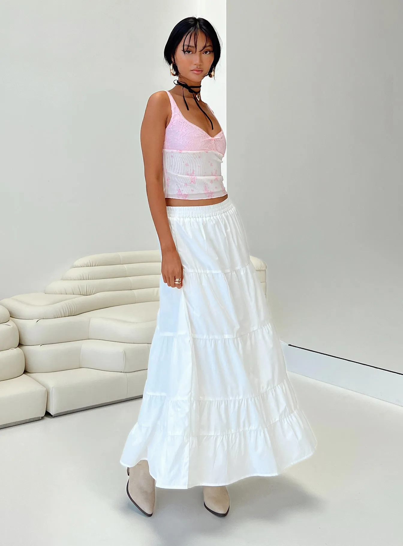 Garden Party Maxi Skirt White sold by Princess Polly product image thumbnail 3