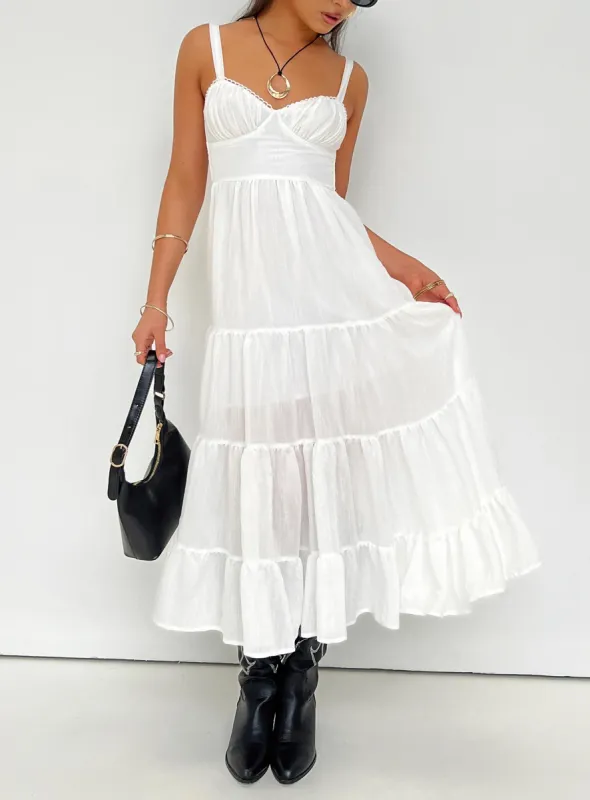 Joella Midi Dress White sold by Princess Polly
