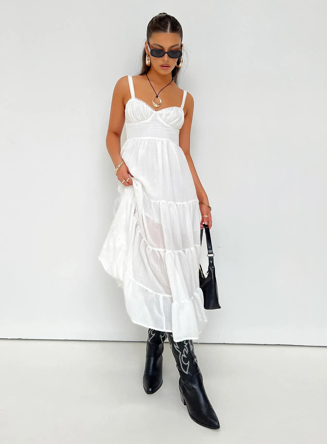 Joella Midi Dress White sold by Princess Polly product image thumbnail 3