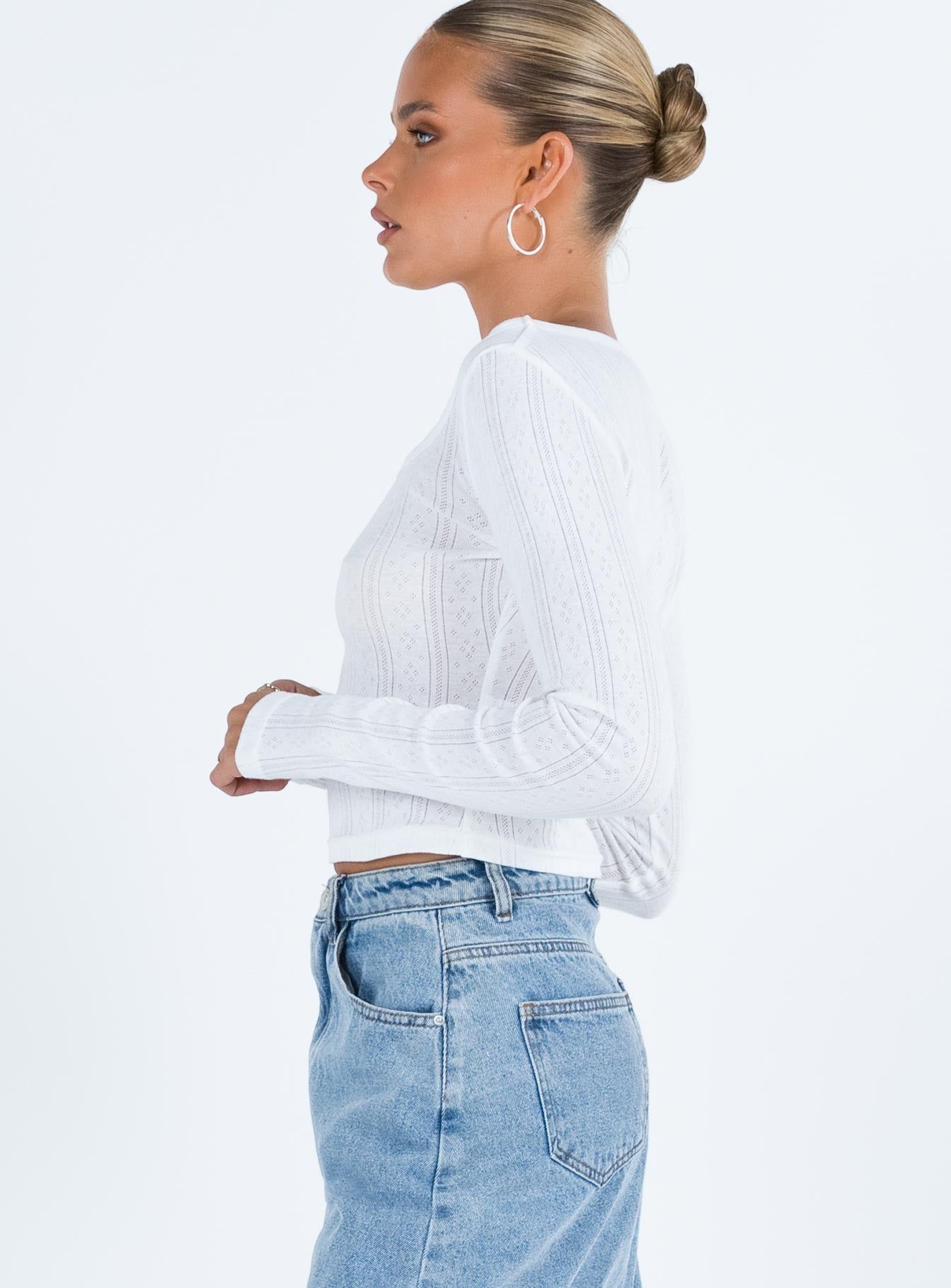 Parklane Long Sleeve Top White sold by Princess Polly product image thumbnail 4