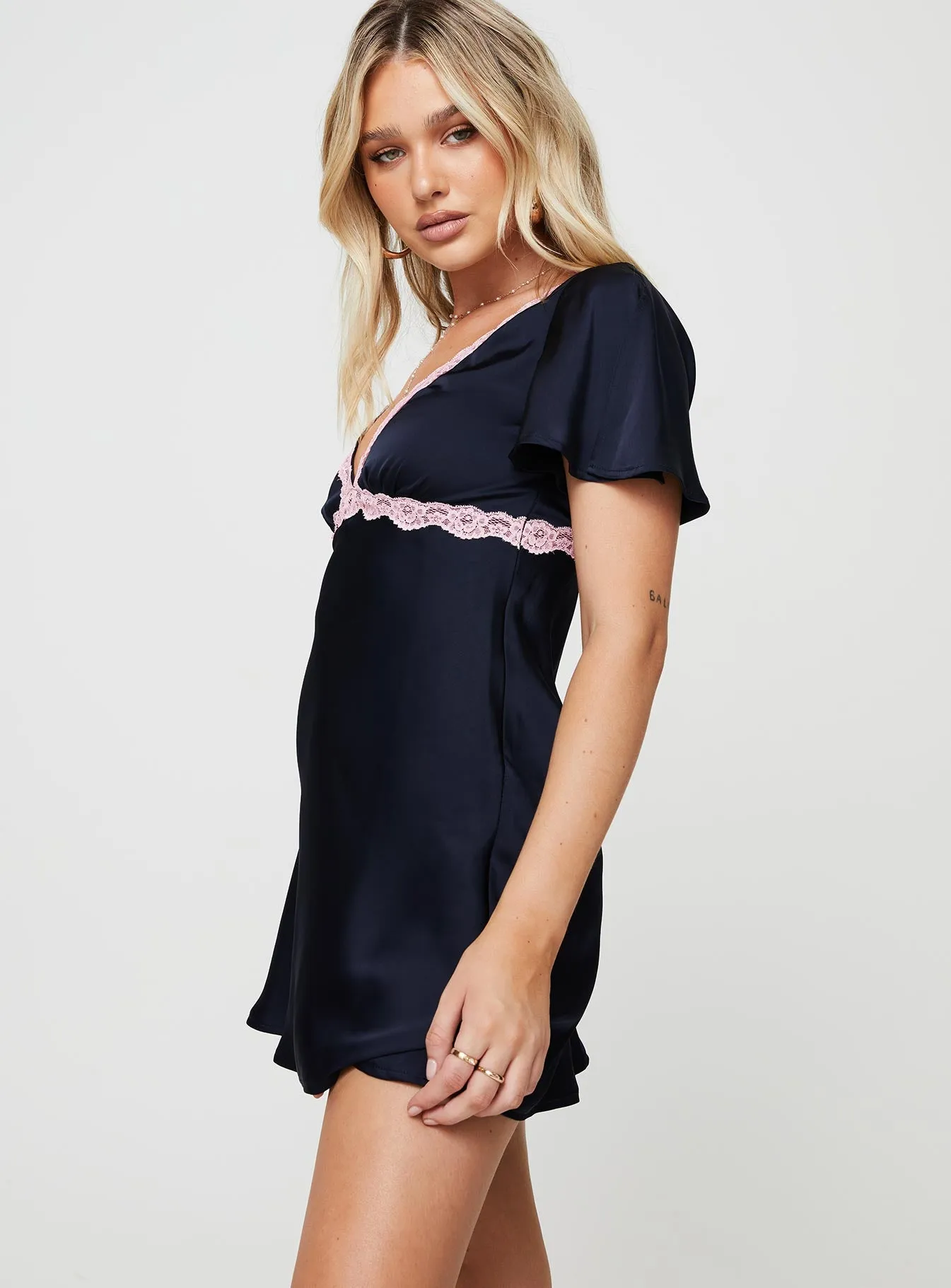 Jaron Mini Dress Navy Petite sold by Princess Polly product image thumbnail 4