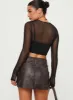 Domenic Faux Leather Mini Skirt Washed Black sold by Princess Polly