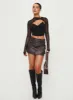 Domenic Faux Leather Mini Skirt Washed Black sold by Princess Polly