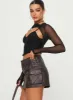 Domenic Faux Leather Mini Skirt Washed Black sold by Princess Polly