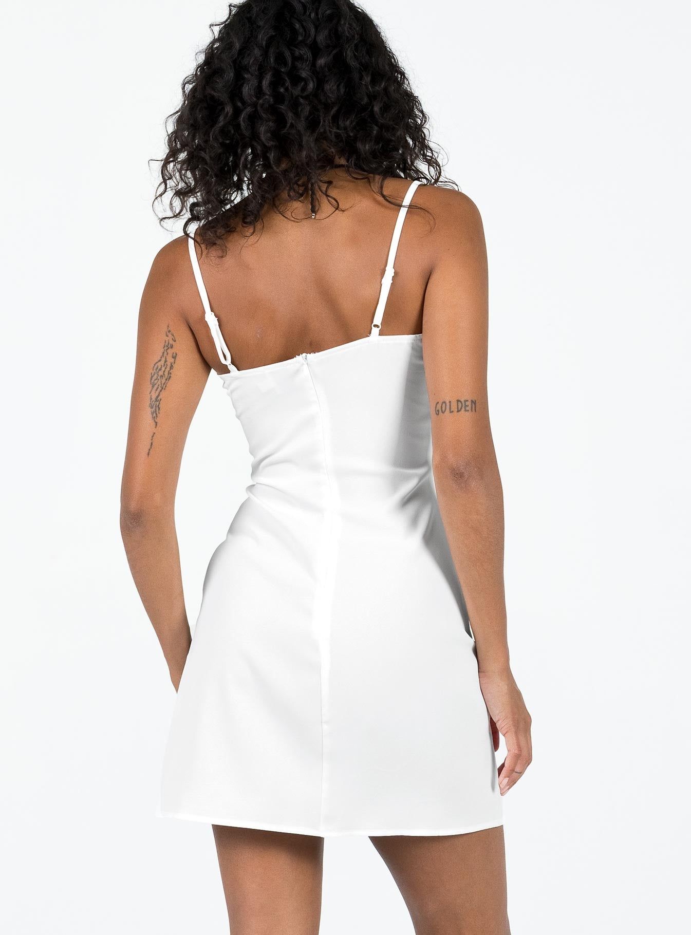 Agnola Lace Trim Mini Dress White sold by Princess Polly product image thumbnail 5