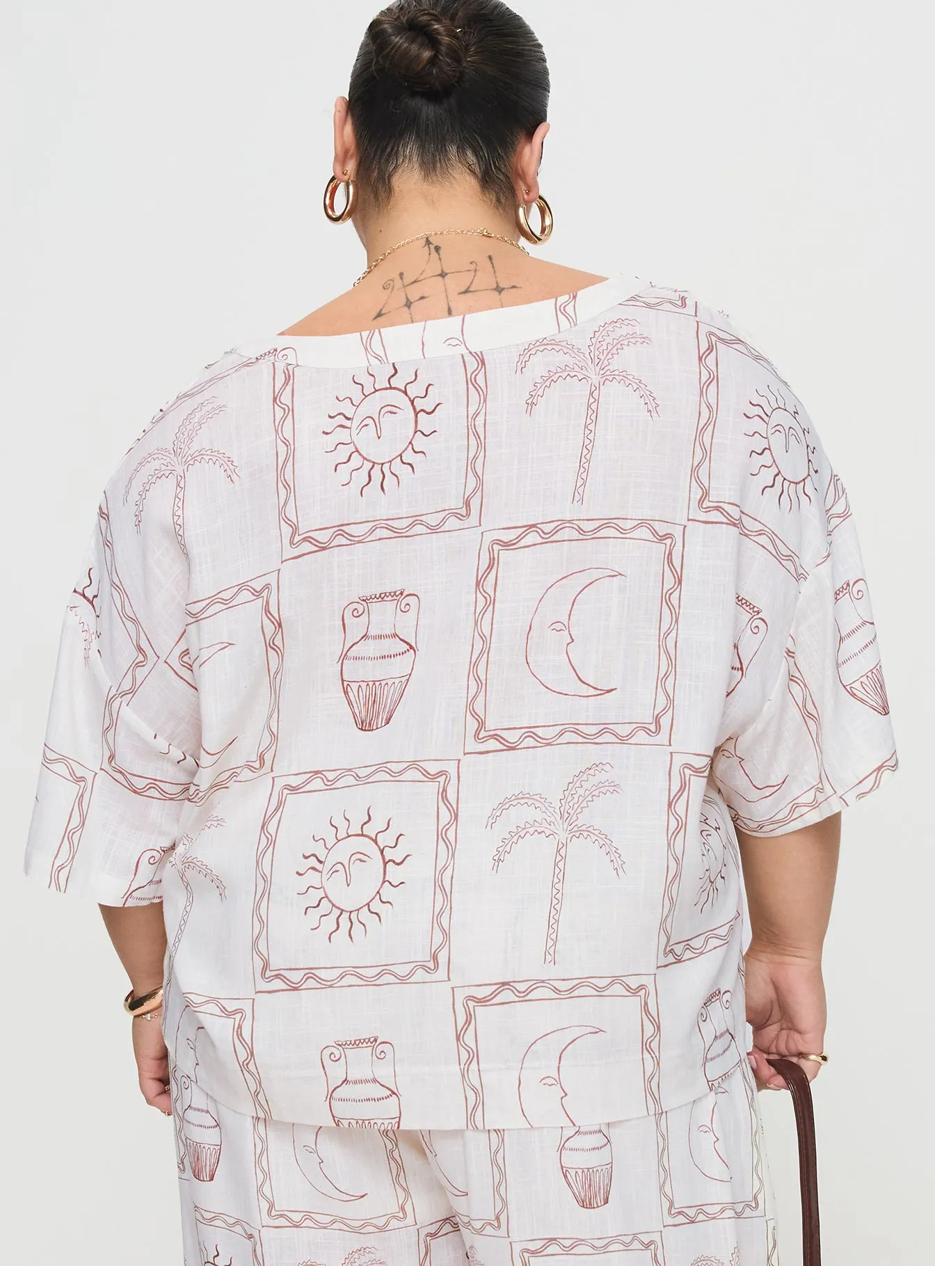 Sun Dream Shirt Cream / Multi Curve sold by Princess Polly product image thumbnail 5