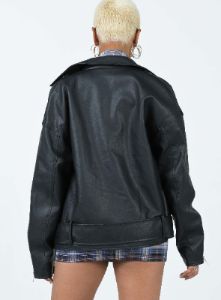 The Xaiver Faux Leather Jacket Black sold by Princess Polly