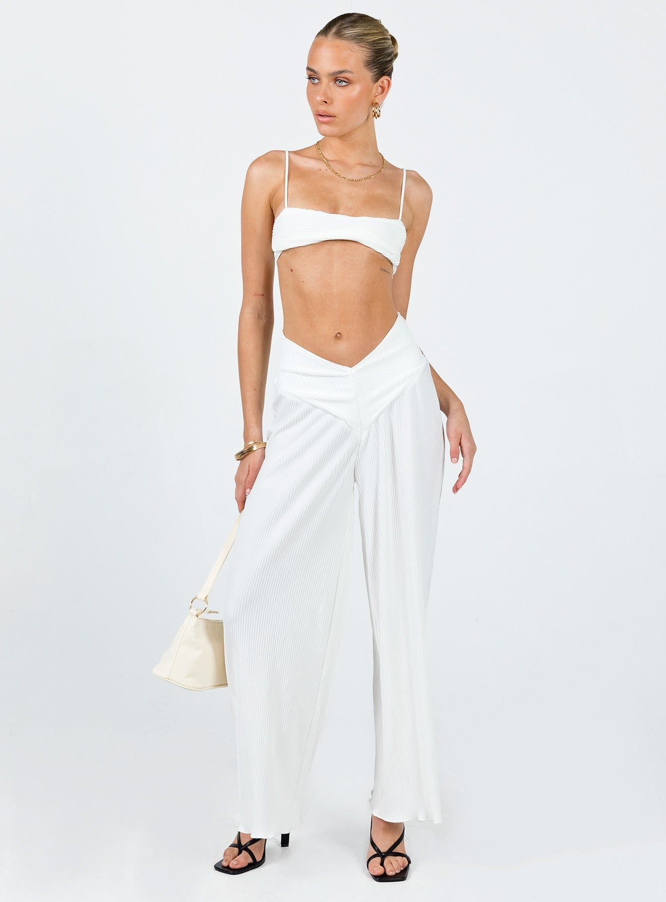 Mathea Plisse Pants Ivory sold by Princess Polly product image thumbnail 3