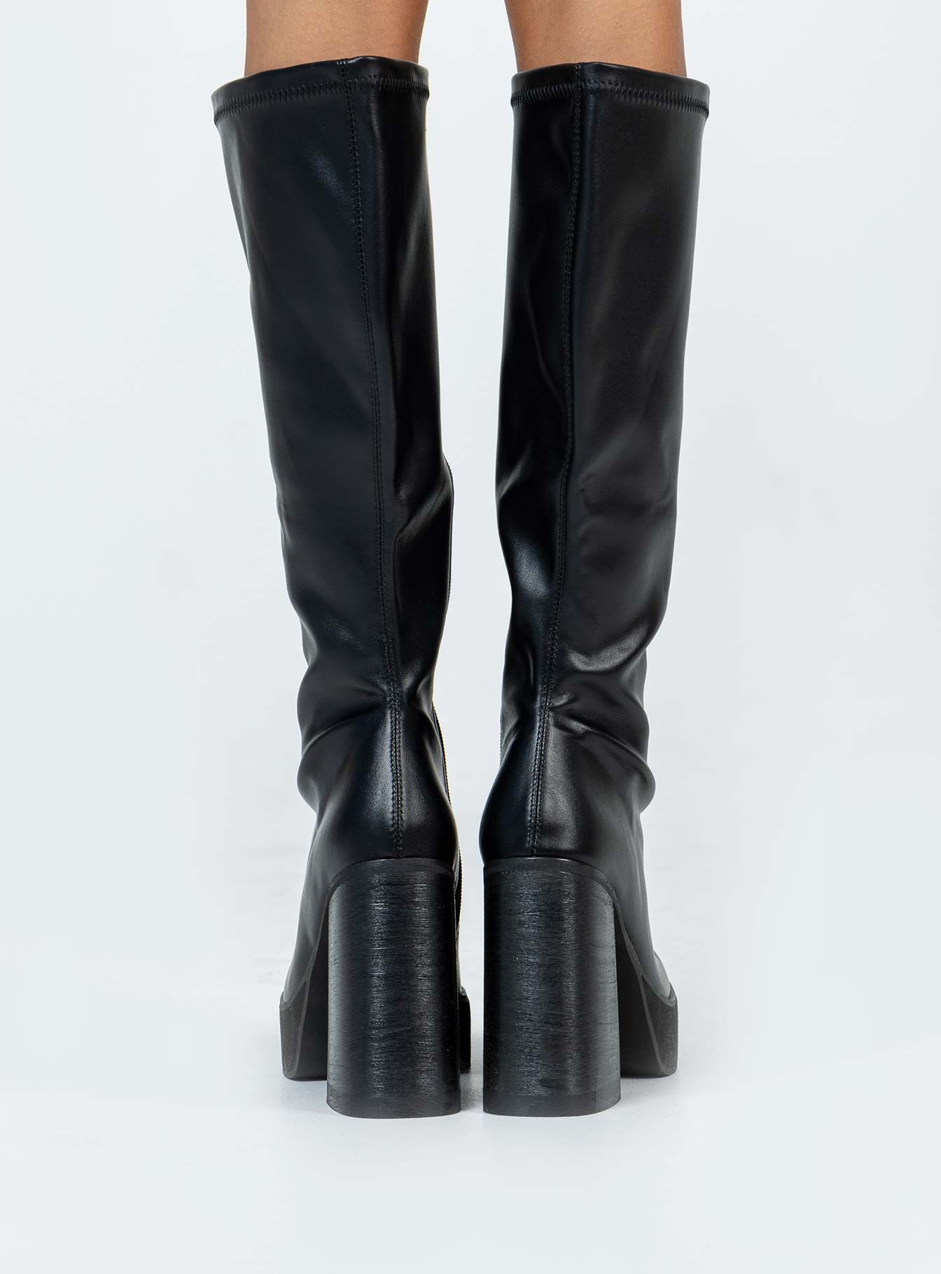 Coline Knee High Platform Boots Black sold by Princess Polly product image thumbnail 4