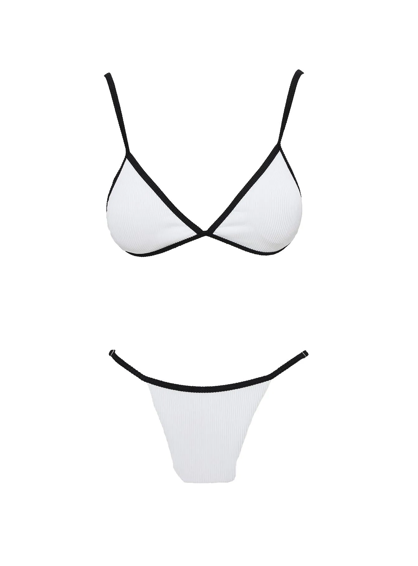 Olivia Adjustable Triangle Bikini Top White / Black sold by Princess Polly product image thumbnail 5