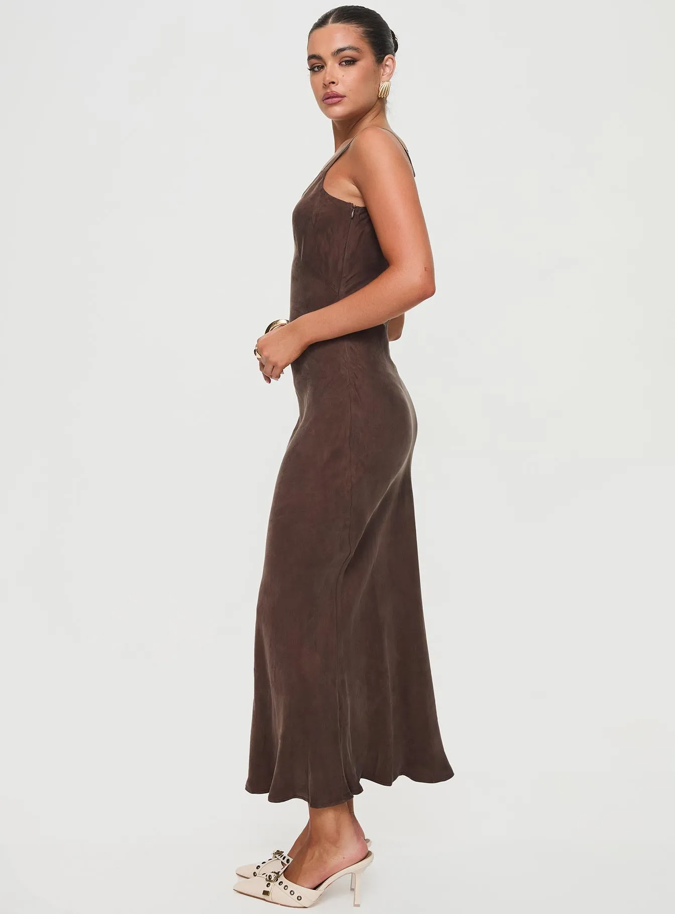 Laurette Maxi Dress Brown Petite sold by Princess Polly product image thumbnail 4