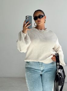 Harmony Sweater Beige Curve sold by Princess Polly
