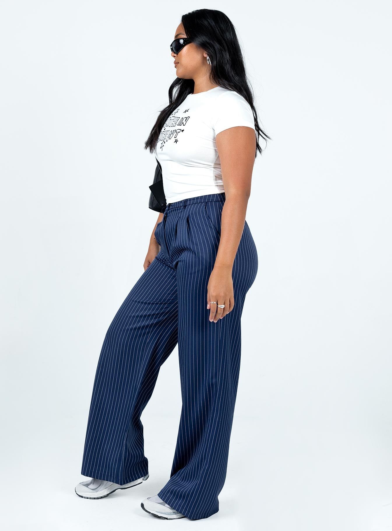 Archer Pants Pinstripe Navy sold by Princess Polly product image thumbnail 4