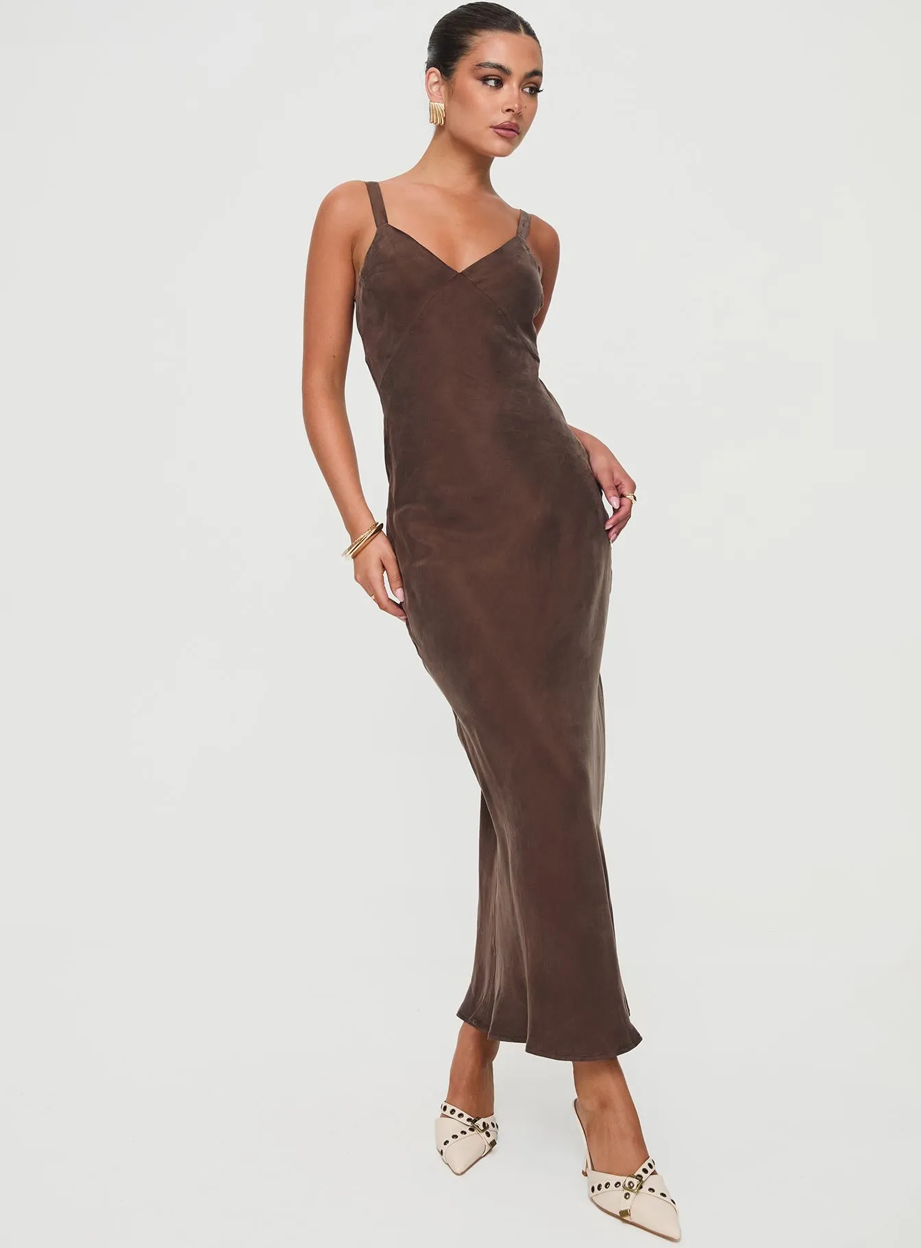 Laurette Maxi Dress Brown Petite sold by Princess Polly product image thumbnail 2