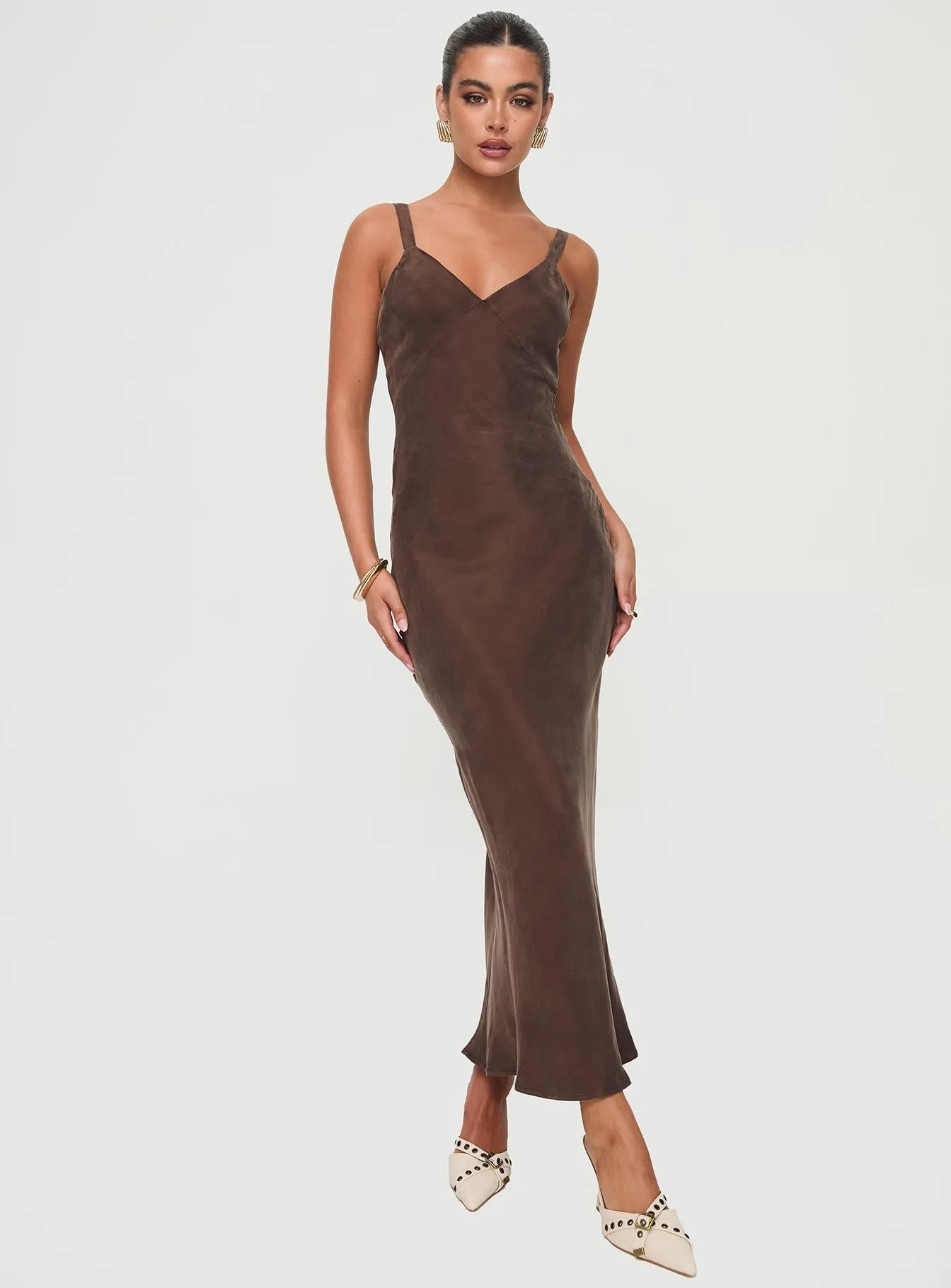 Laurette Maxi Dress Brown Petite sold by Princess Polly product image thumbnail 3