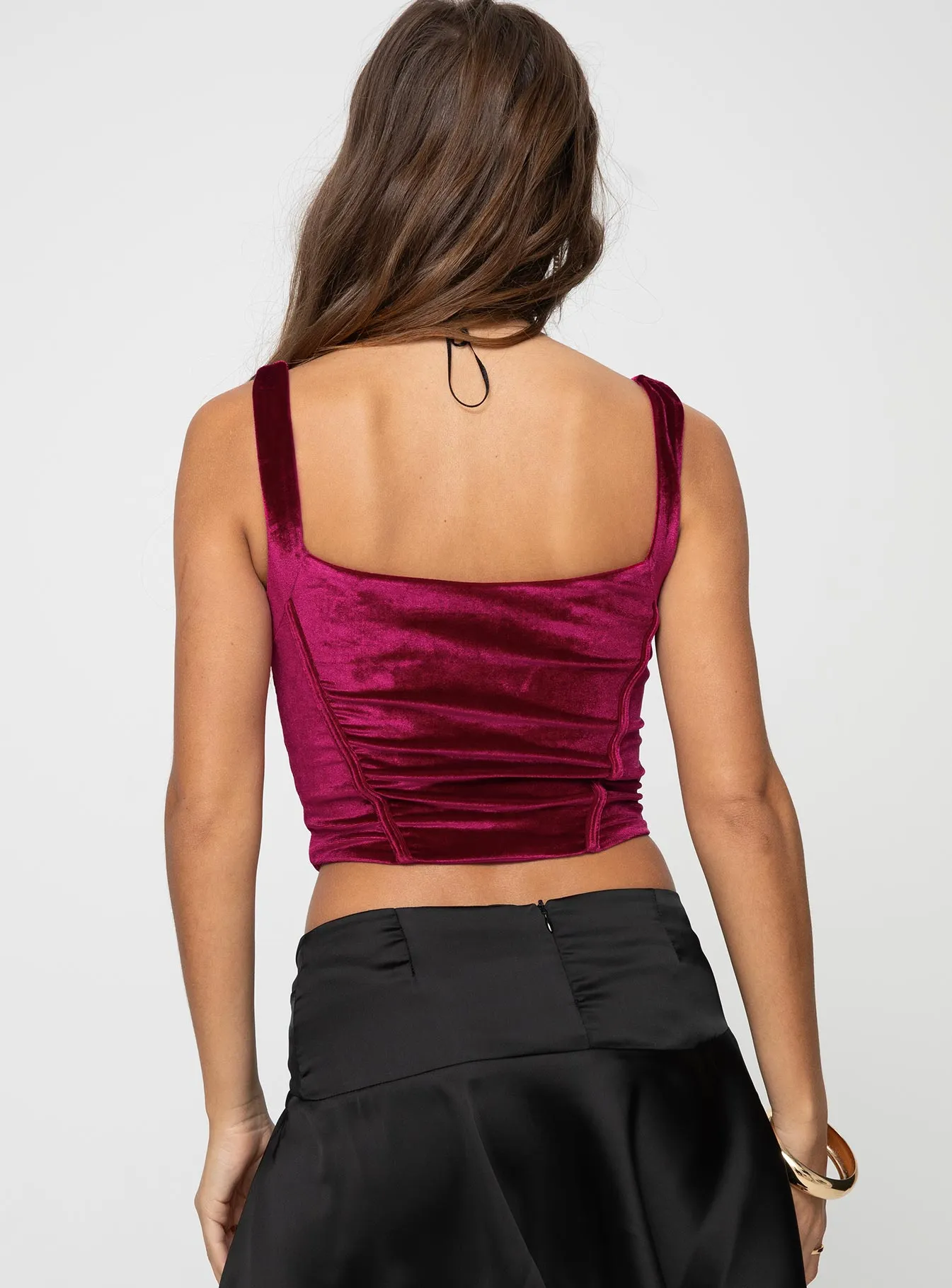 Bruna Top Velvet Red sold by Princess Polly product image thumbnail 4