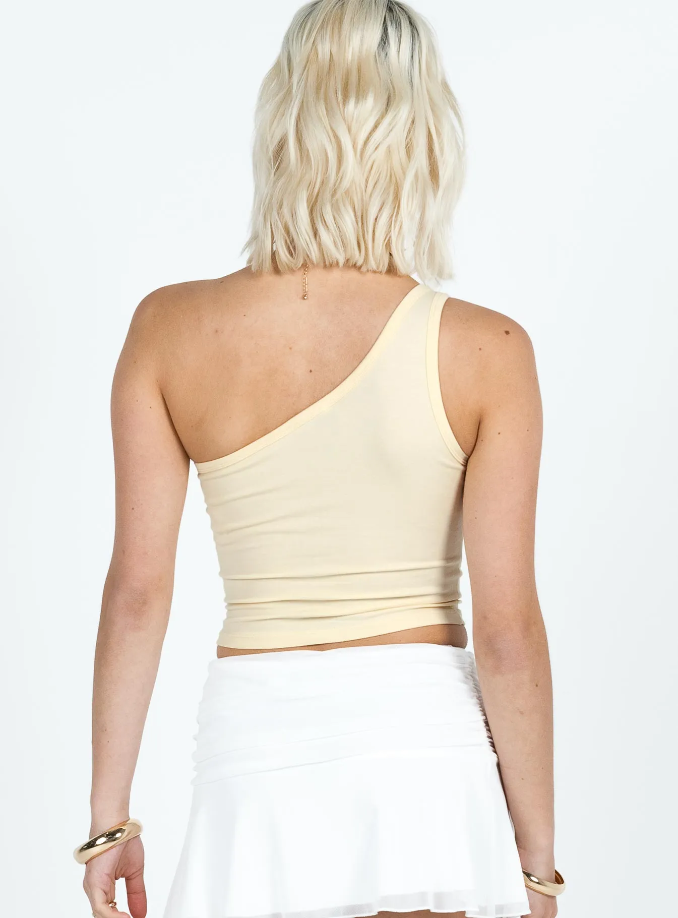 Happy Hibiscus One Shoulder Top Yellow / Pink sold by Princess Polly product image thumbnail 5