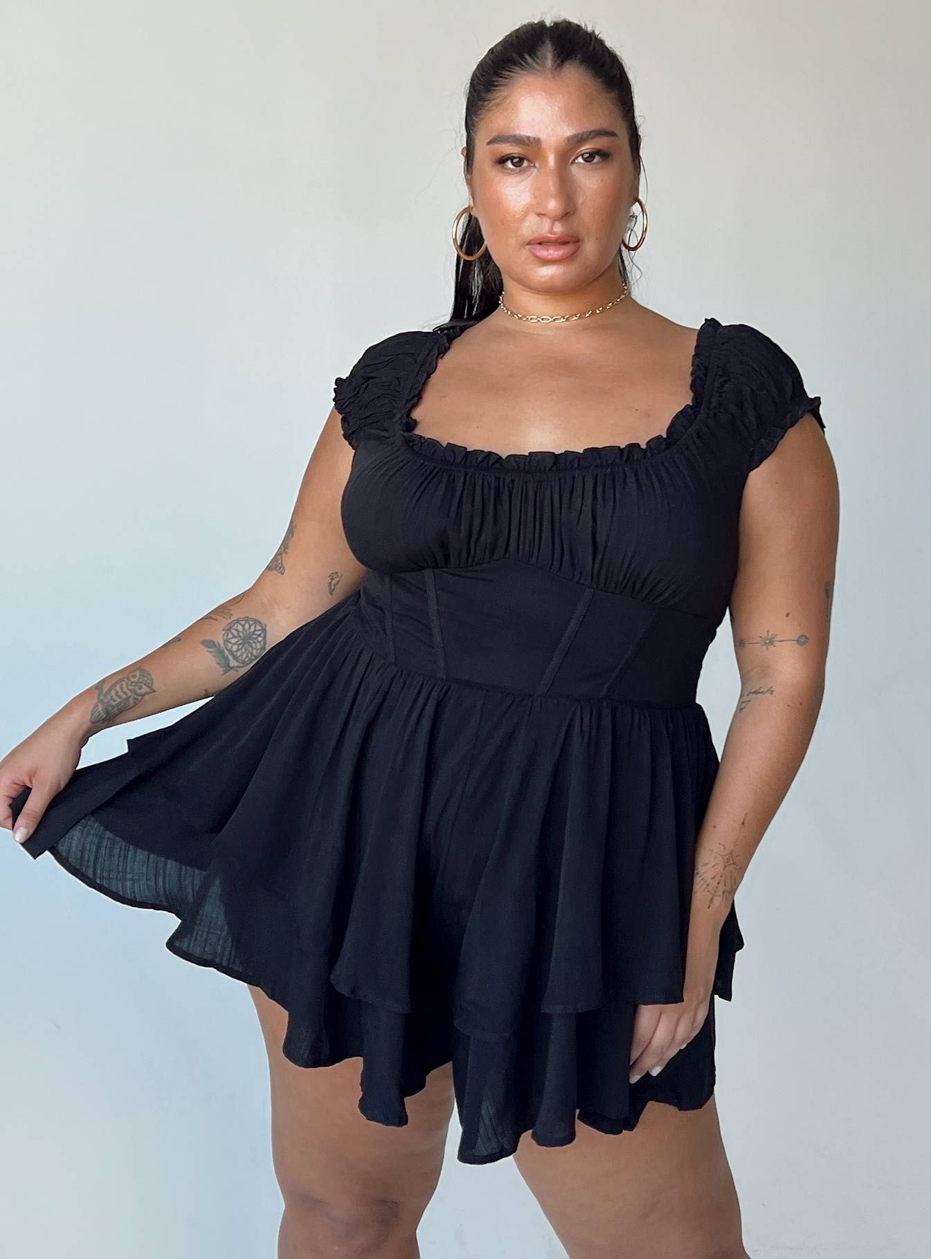 Tahiti Romper Black Curve sold by Princess Polly