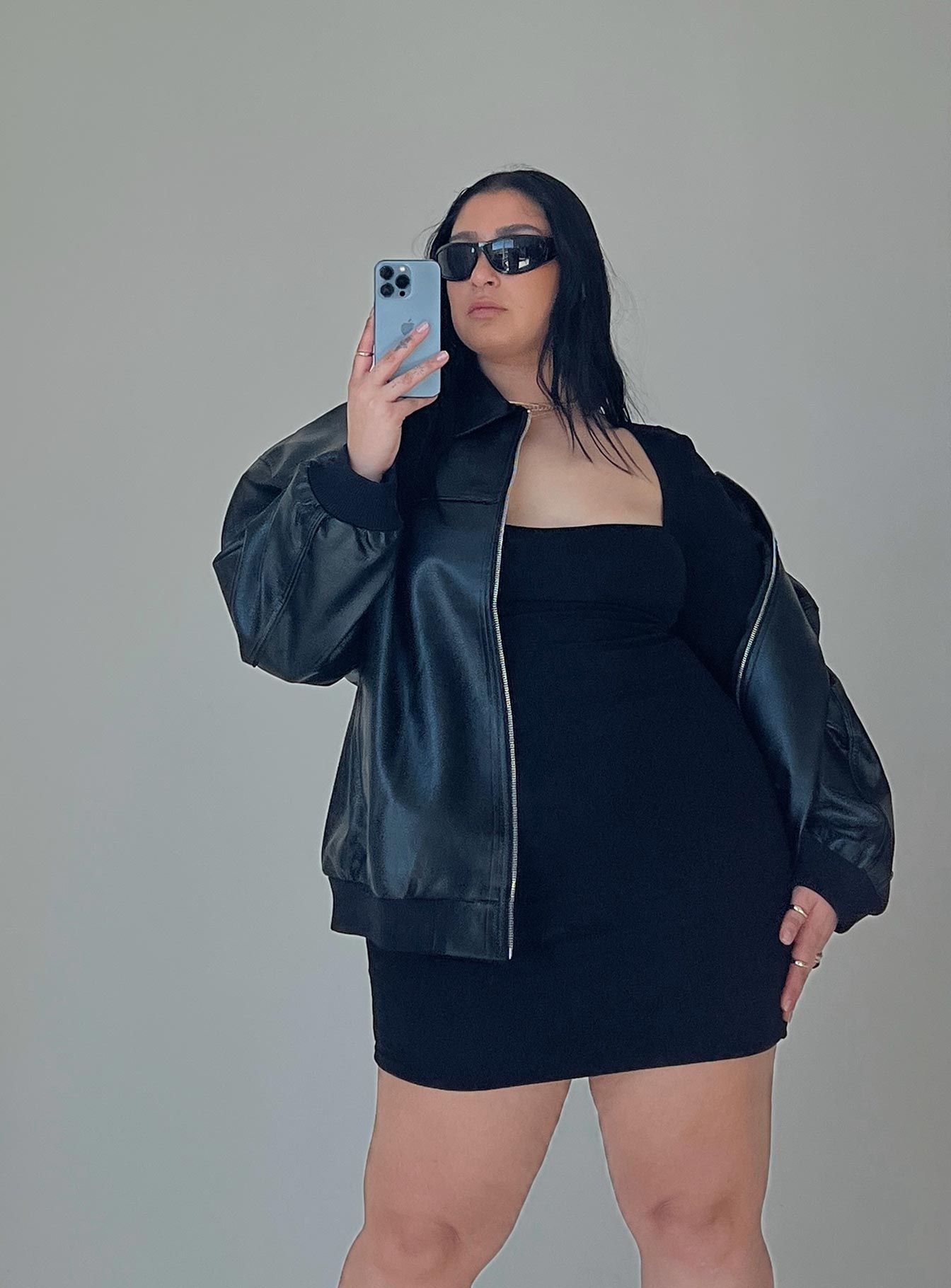 Goldsmith PU Bomber Jacket Black Curve sold by Princess Polly product image thumbnail 3