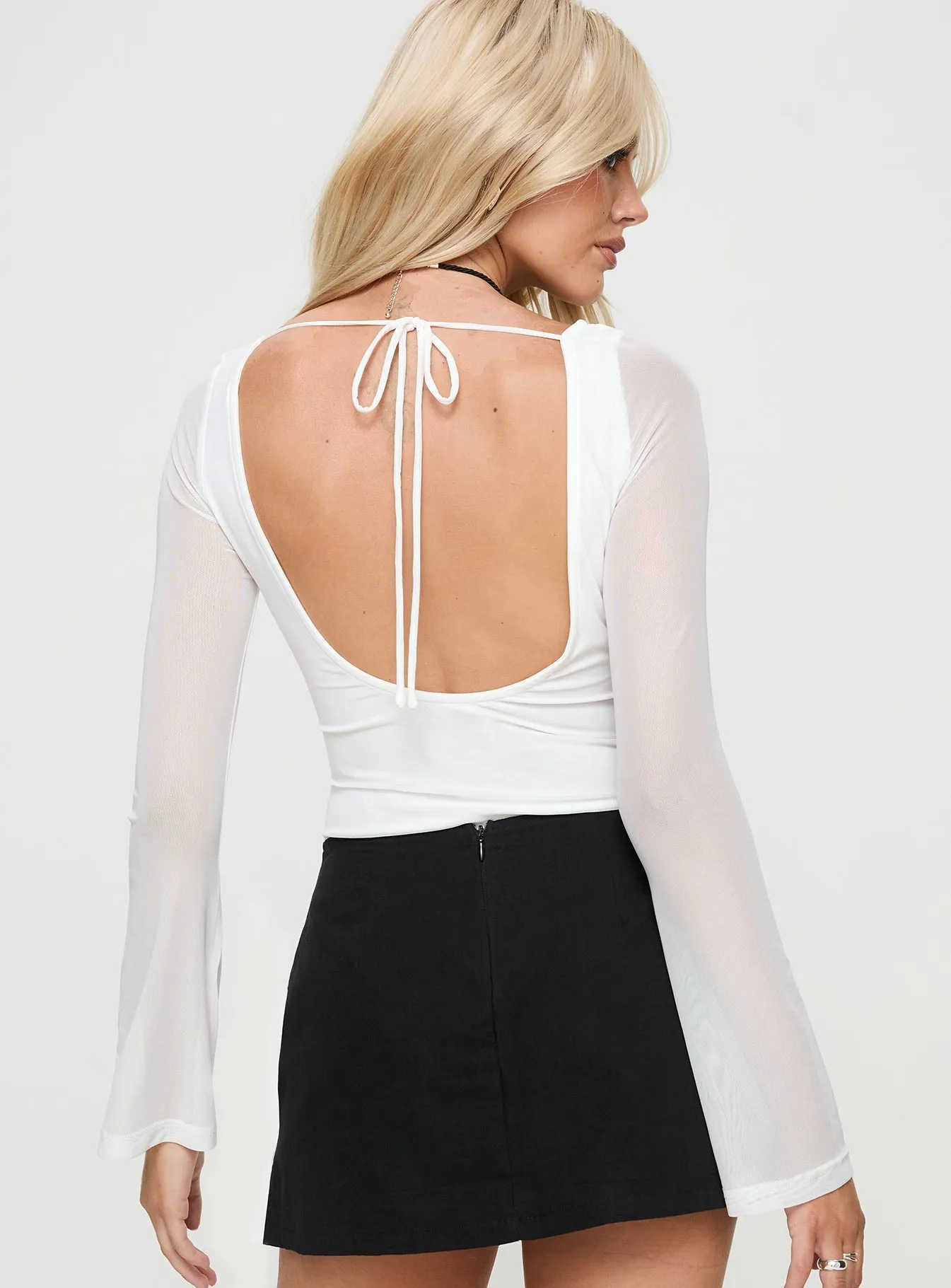 Lukea Long Sleeve Bodysuit White sold by Princess Polly product image thumbnail 5