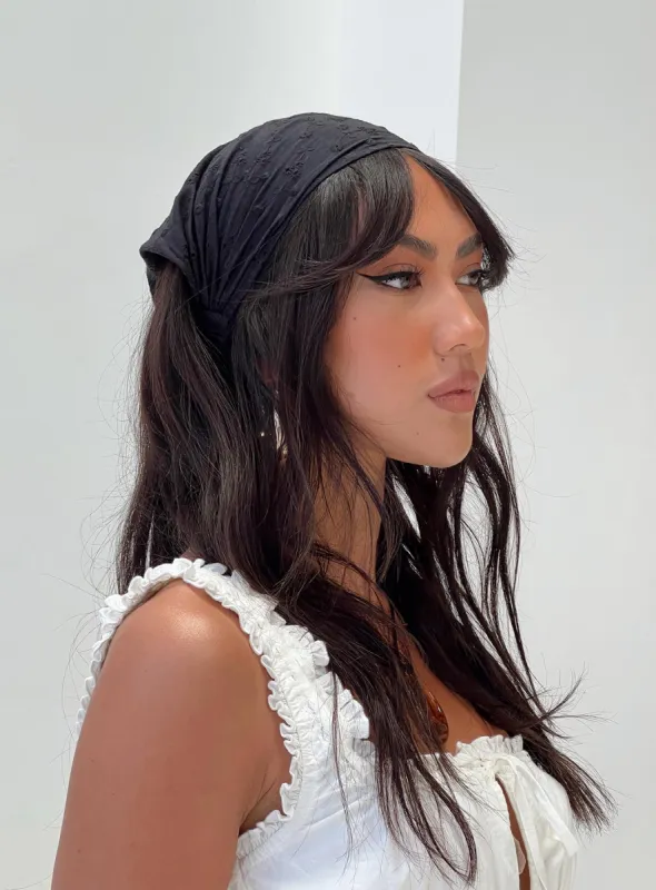 The Amalfi Anglais Headband Black sold by Princess Polly