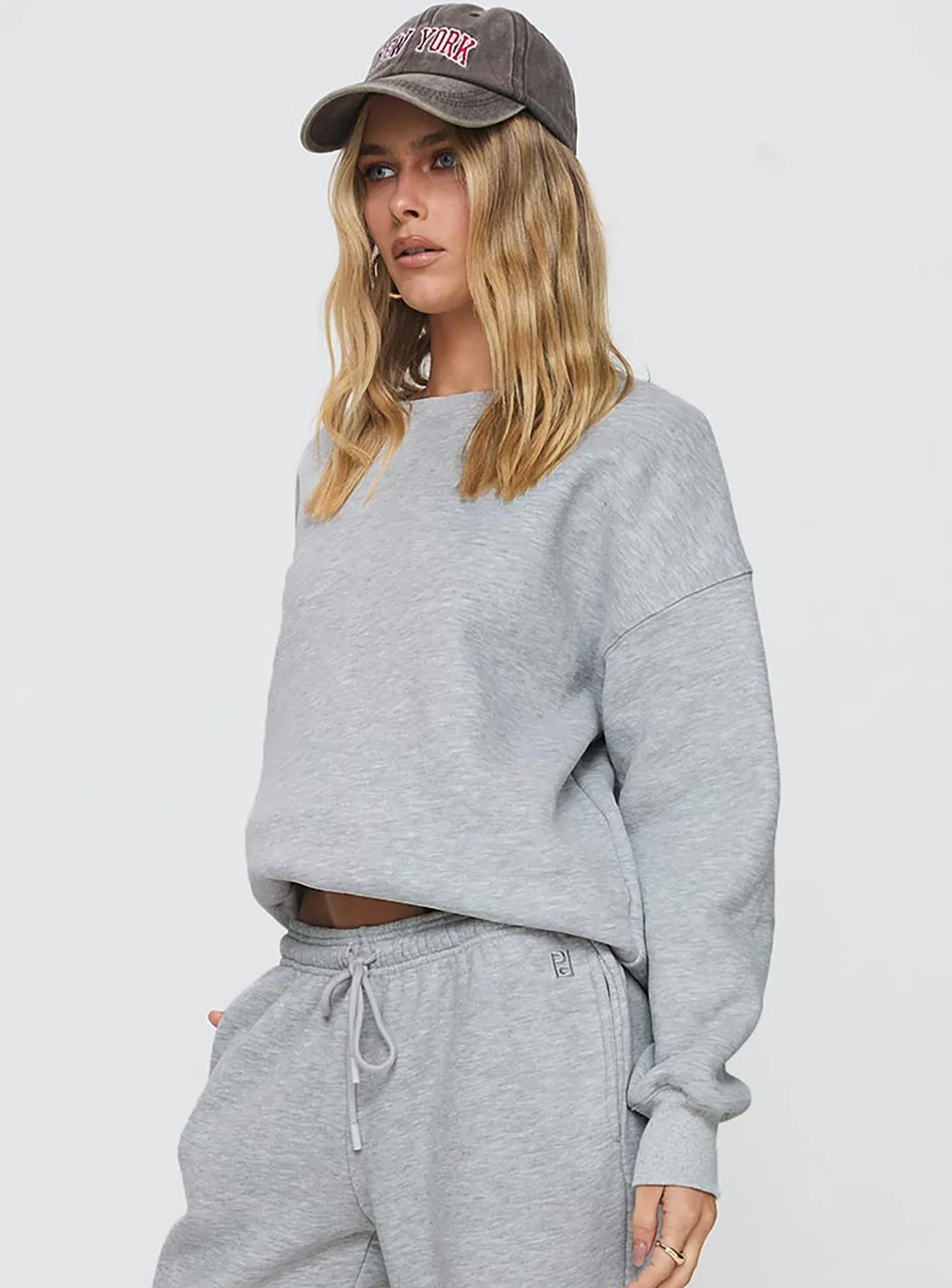 Dream Fleece Classic Crewneck Sweatshirt Grey Marle sold by Princess Polly product image thumbnail 4