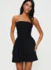 Rashida Strapless Mini Dress Black sold by Princess Polly
