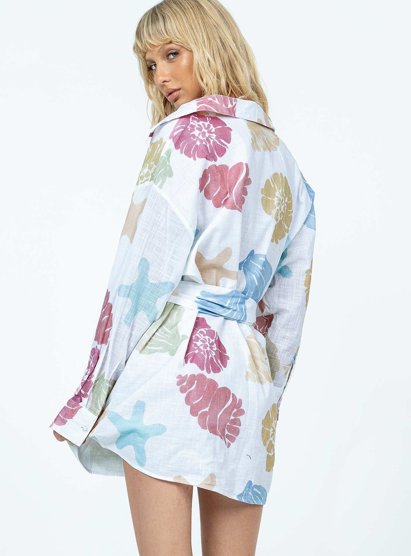 Sea Life Shirt Dress Multi sold by Princess Polly product image thumbnail 4