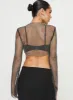Kastro Long Sleeve Mesh Top Black sold by Princess Polly