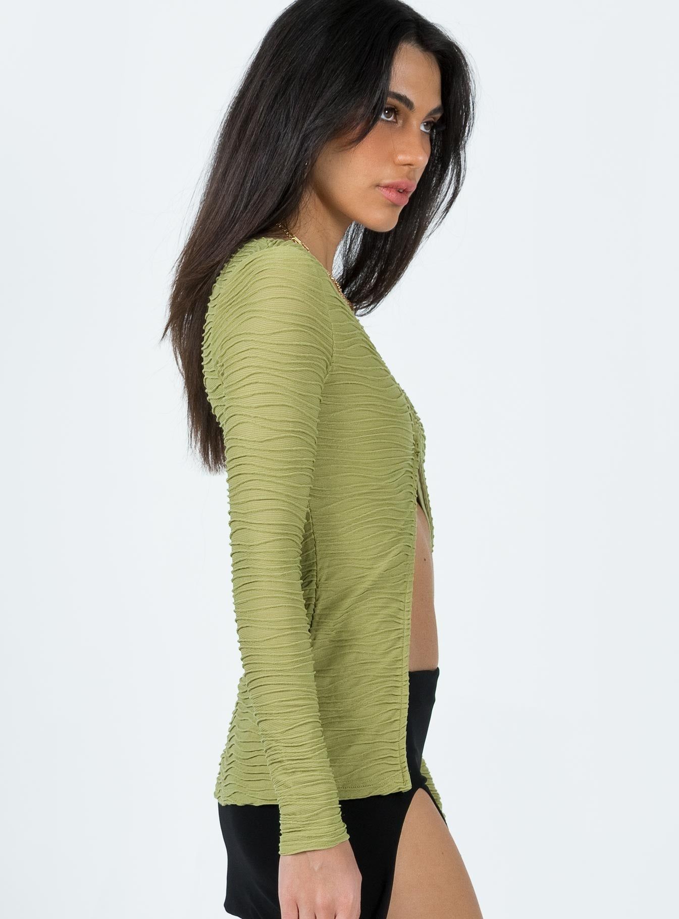 Nowell Long Sleeve Top Green sold by Princess Polly product image thumbnail 4